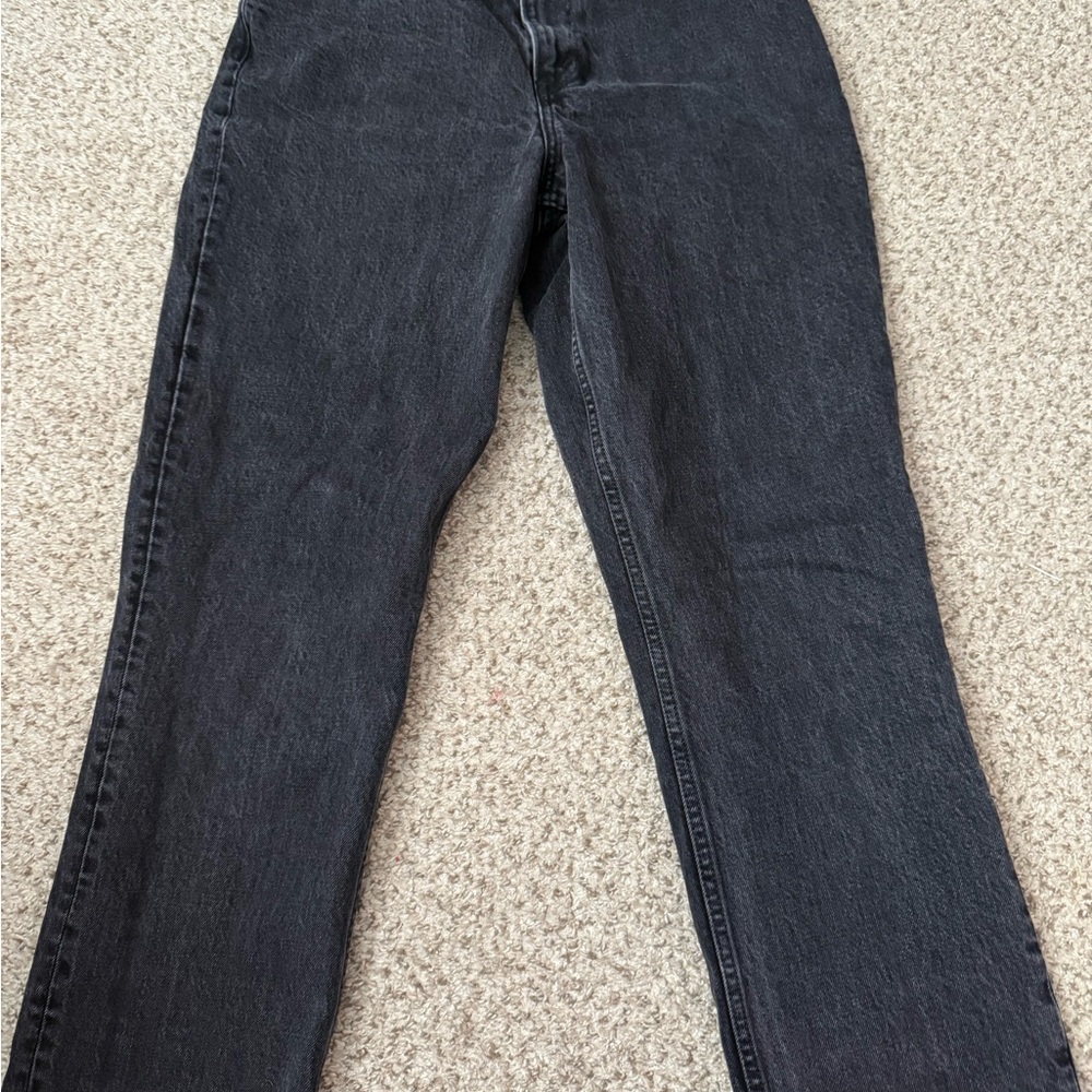 ABERCROMBIE & FITCH Black Baggy Curve Love Jeans - The 90’s Straight High Rise
